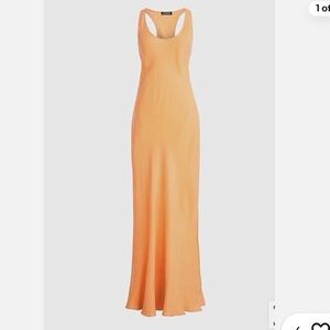 NWT J. Crew SZ 4 Women's Alicia cupro-blend racerback slip dress Orange BI604 F5